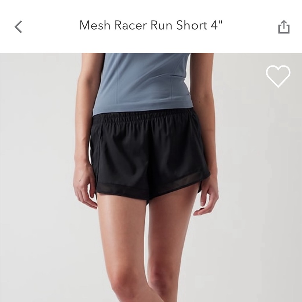 Athleta Mesh Racer Run Shorts